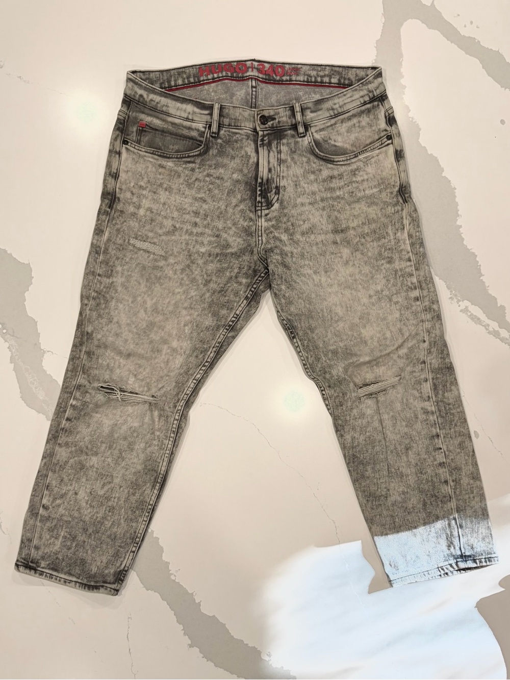 HUGO BOSS 340 Loose fit cropped Jeans | Size 32 | Grey